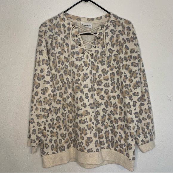 Olive & Oak Sweaters - Olive + Oak leopard print sweatshirt